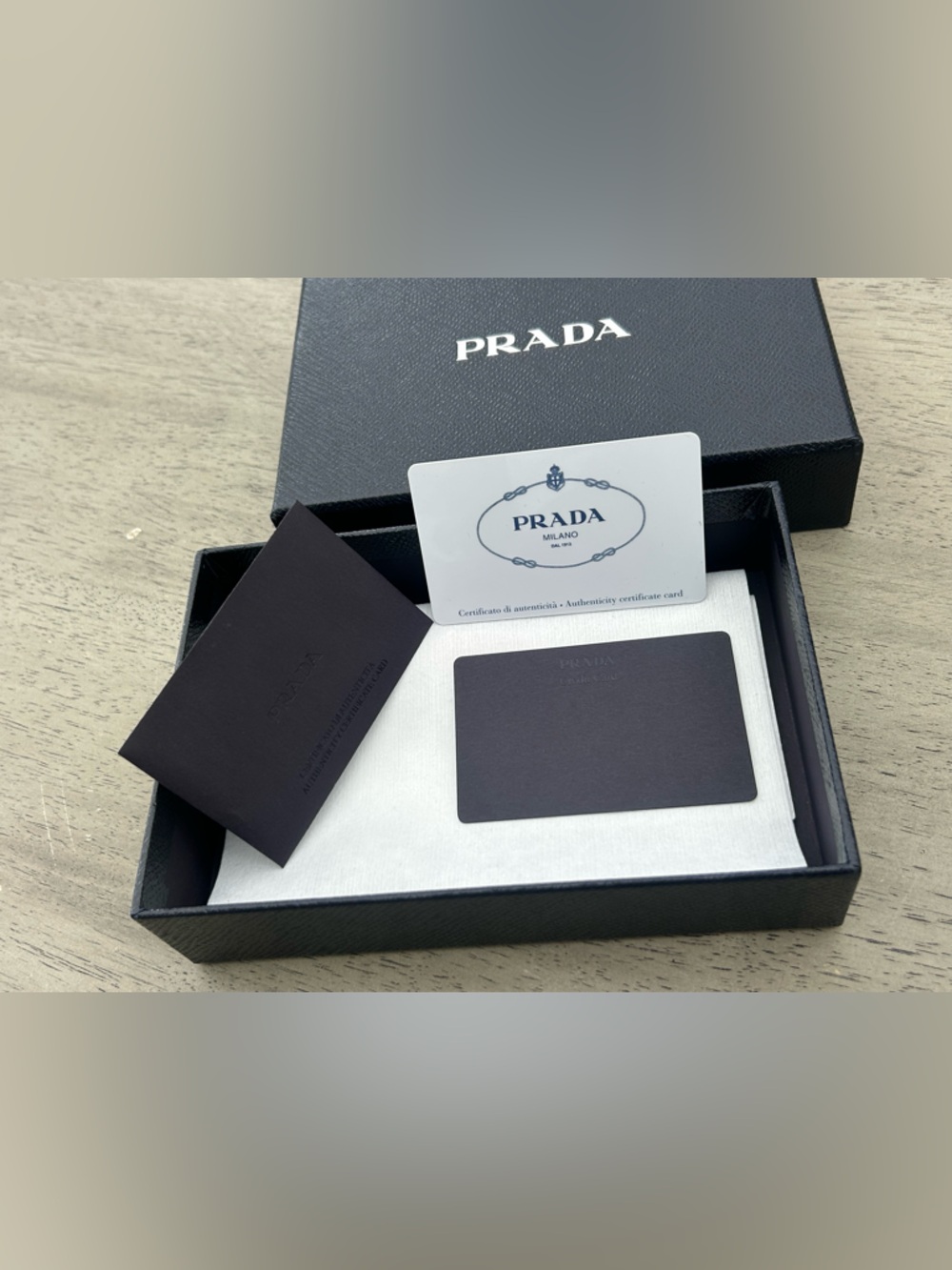 Authentic Prada Vitello Move Box & Authenticity Card Set - Model‎ 1ML009